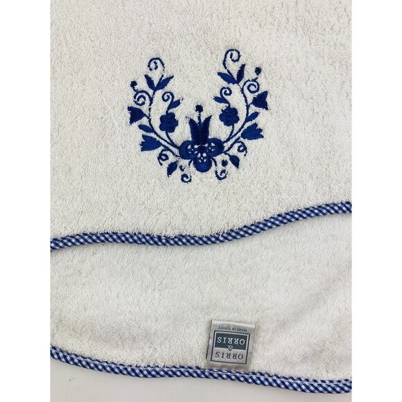 Blue White Towel Orris And Orris 50x27 Made in Turkey Flower 100% Cotton Checker - Picture 3 of 8